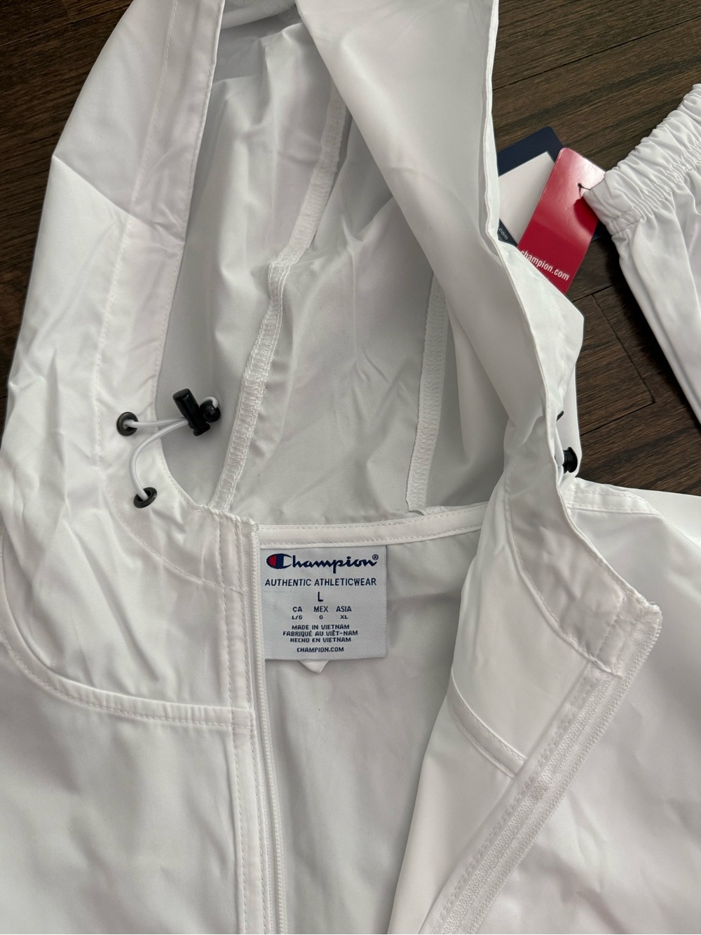Champion Men’s White Hooded Windbreaker Jacket - Picture 7 of 7
